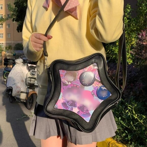 Star Shape PU Leather Backpack Crossbody Y2K Aesthetic Cute Handbag main image 4